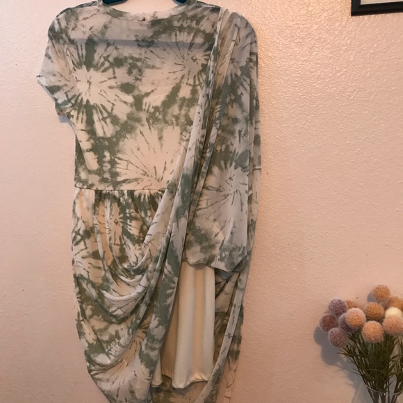 As U Wish Green tie-dye midi dress, small - Picture 2 of 4